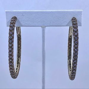 ADI Sterling Vermeil And CZ Hoop Earrings